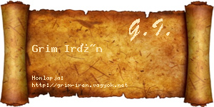 Grim Irén névjegykártya